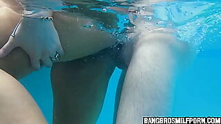 Hot light-haired with big titties gets pulverized in the pool - milf porn